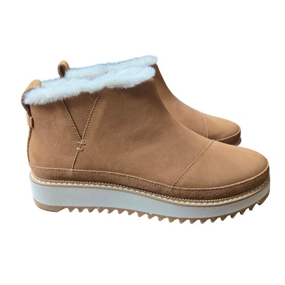 TOMS Women's Marlo Ankle Boots in tan leather and suede women's 6 - Picture 1 of 9